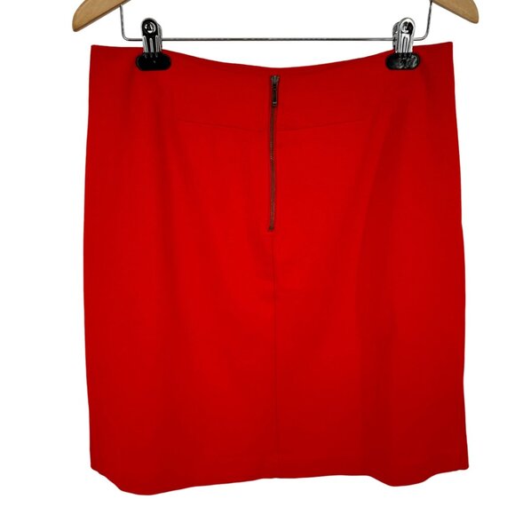 Cabi Womens red knee length pencil skirt size 10 back zipper closure pockets - Picture 5 of 10